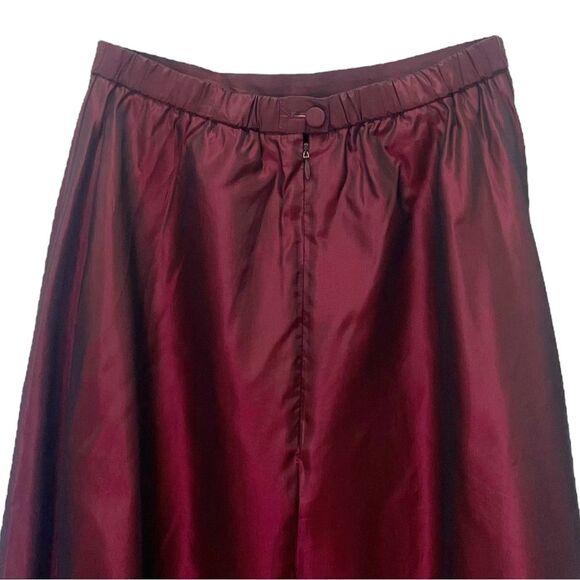 Jessica McClintock Millennium 2000 Burgundy Taffeta Maxi Skirt Size 6 USA VTG - Picture 6 of 12